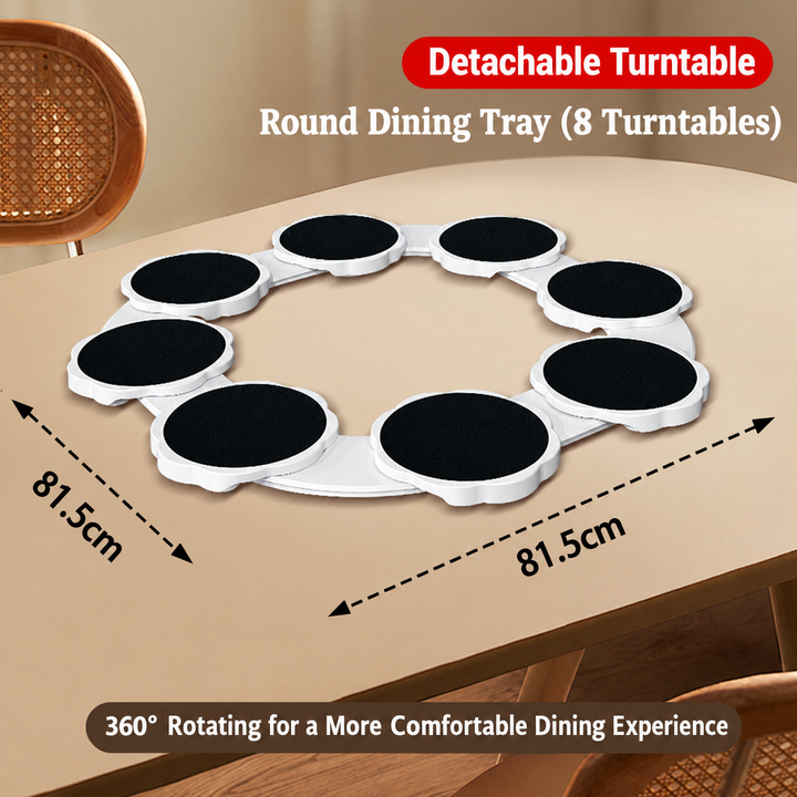 360° Rotating Tabletop Serving Tray | 8-Tray Shared Dining Set