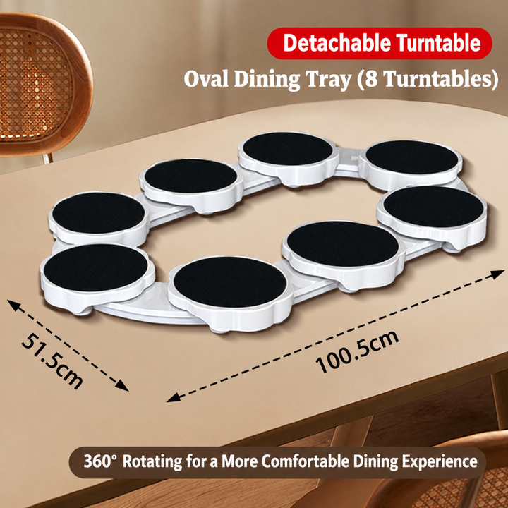 360° Rotating Tabletop Serving Tray | 8-Tray Shared Dining Set