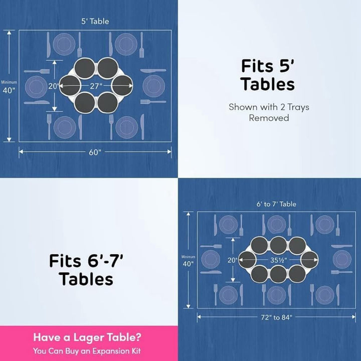 360° Rotating Tabletop Serving Tray | 8-Tray Shared Dining Set